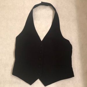 Forever 21 Women Backless Black Vest with Buttons